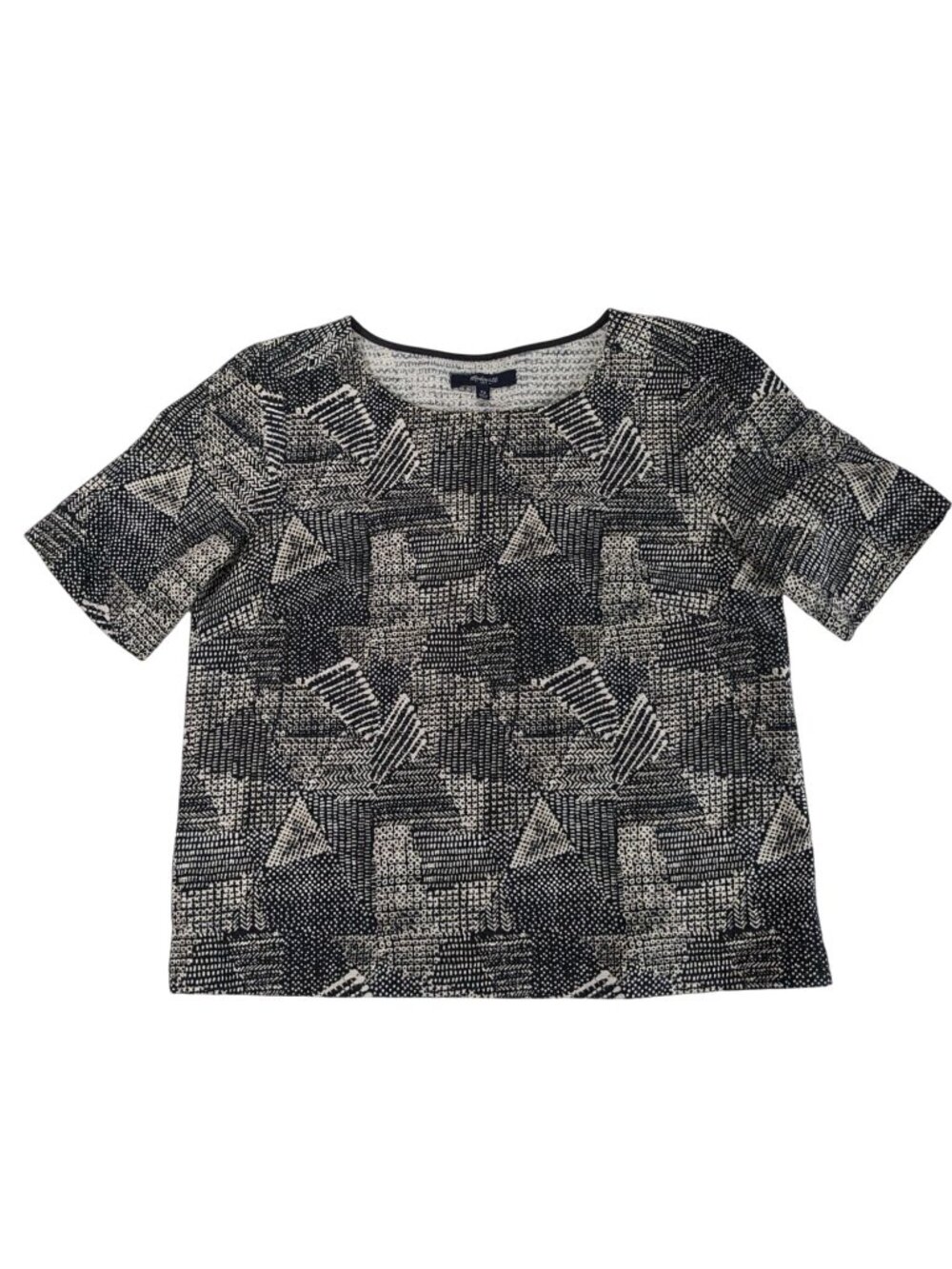 Madewell Abstract‎ Patchwork Knit Top Geometric Minimalist Artsy Casual XSmall